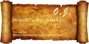 Orszáczki Judit névjegykártya